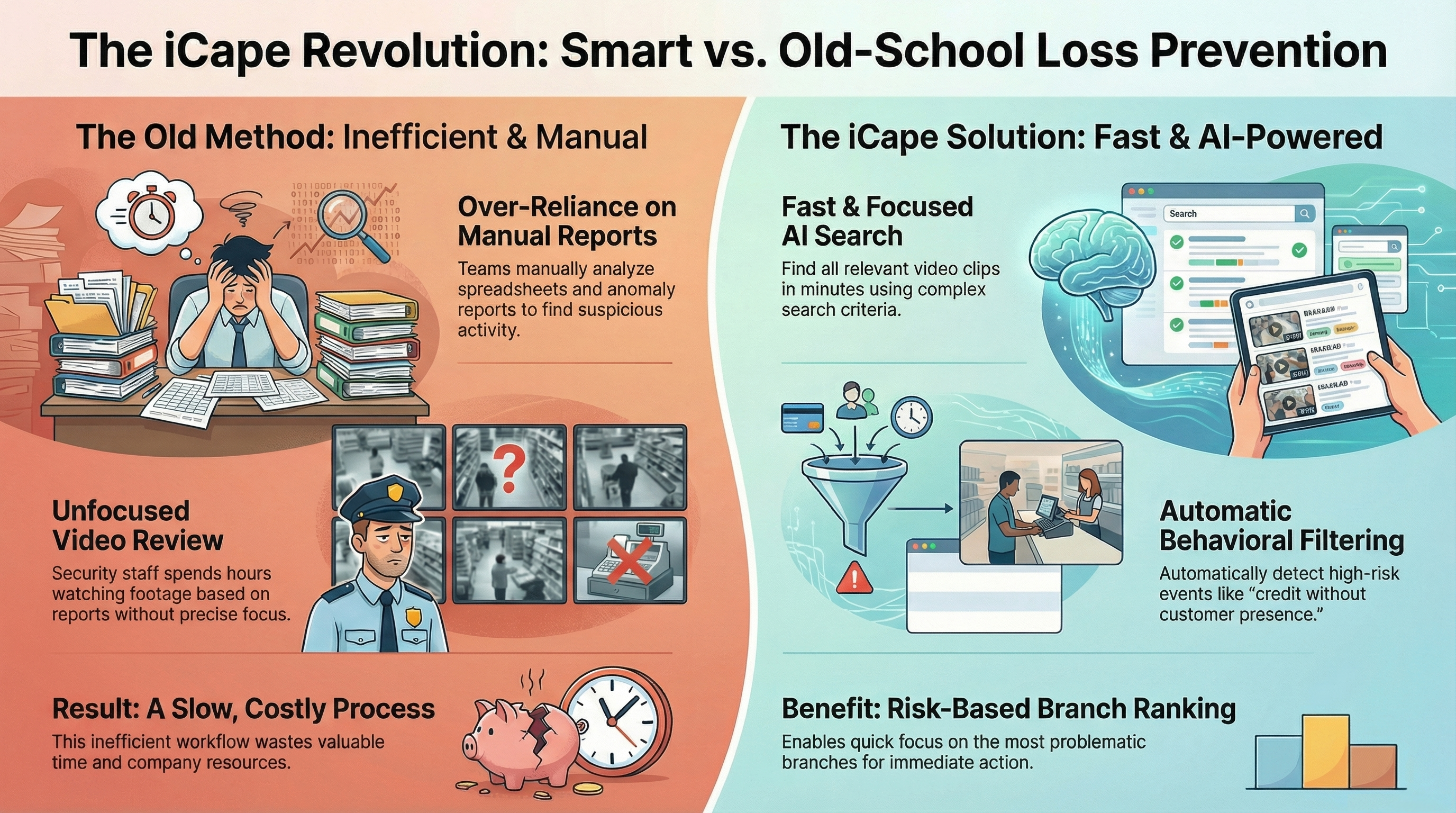 iCape Loss Prevention - Smart vs Old School comparison